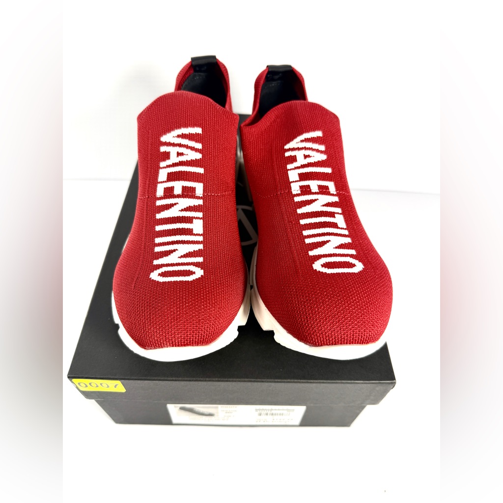 Valentino Bold Red Knit Sneakers